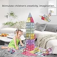 Vista 6 de Juego de azulejos magnéticos para automóvil, camión de juguete con imanes más fuertes, autos educativos con enganche reforzado y cama larga para 40