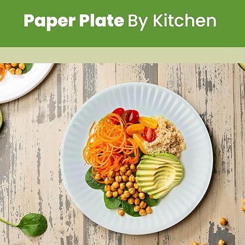 Miniatura 6 de Perfect Stix Plato de papel blanco económico, placa de papel sin recubrimiento de 9 pulgadas, platos de papel de 500 unidades, tamaño mediano