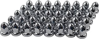 JIUXI ABS Chrome Plastic 33mm Push-on Bullet Flanged Lug Nut Covers for Semi Trucks (Pack of 40)