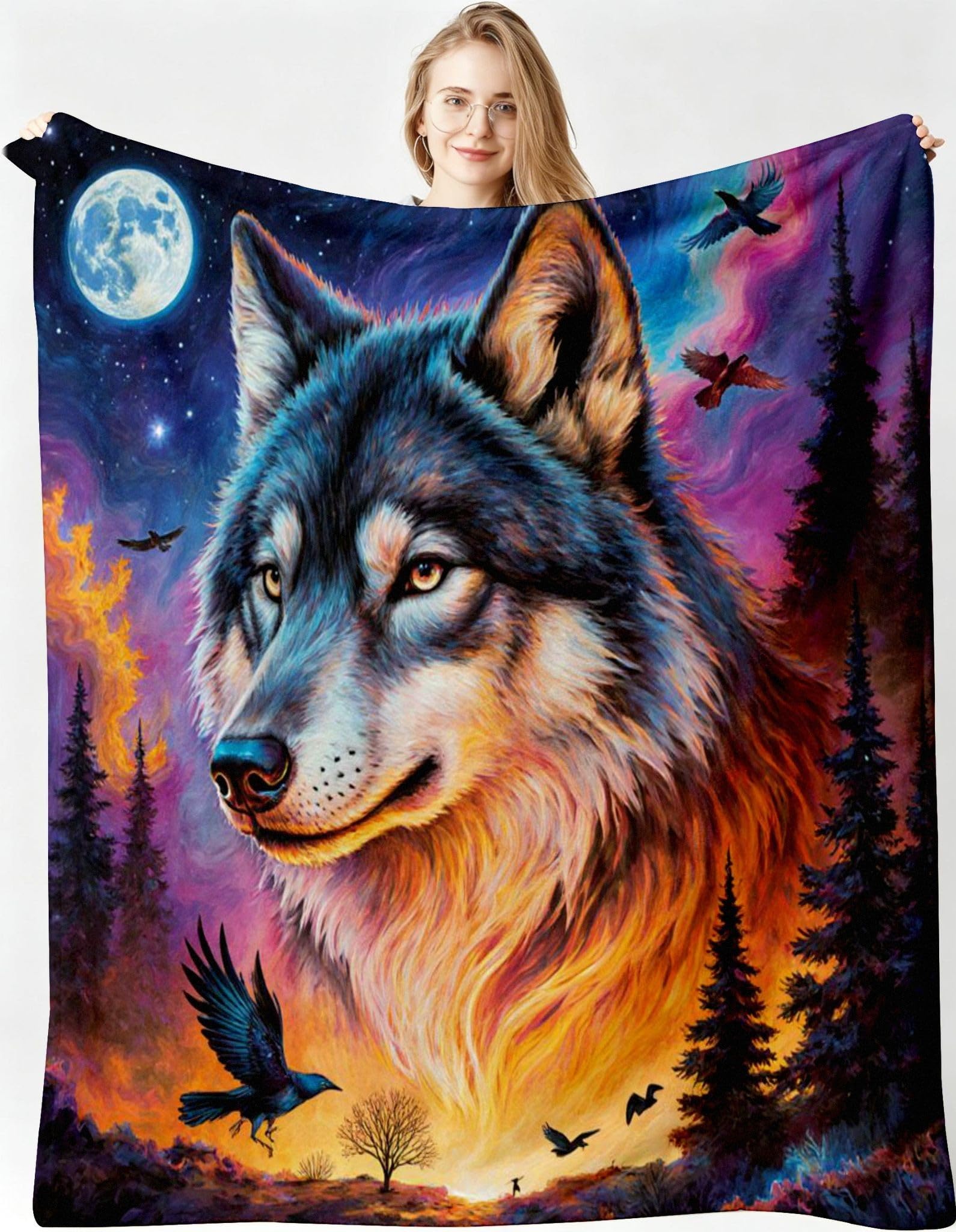 Manta 220x240 cm Pájaro Animal Franela Polar para Cama 135/150-A289