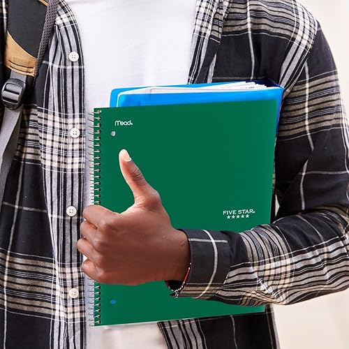 Vista 54 de Cuaderno en espiral de cinco estrellas, 5 puntos, rayado en el colegio, 200 hojas, 11.0 x 8.5 pulgadas individual Negro