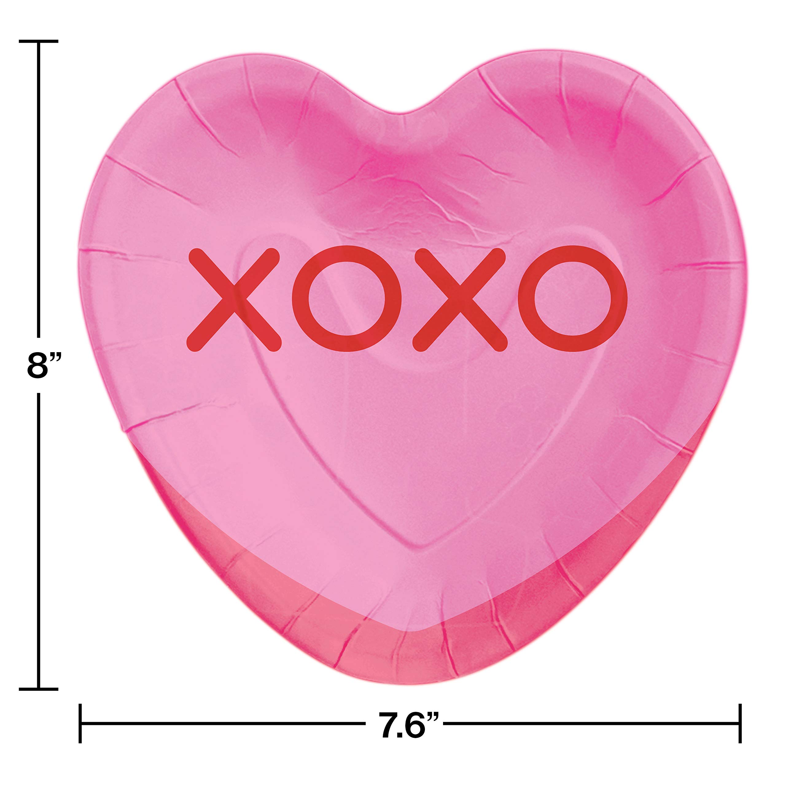 Creative Converting Candy Hearts Valentine's Day Shaped Paper Plates, 8