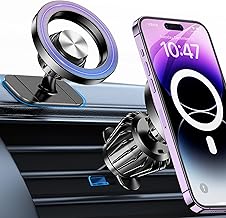 Coolpow Mobile Phone Holder Car for Magsafe Car Mount, 20 x N55 Magnets, Mobile Phone Holder, Car Accessories, Interior, 360° Rotatable, Magnetic Car Mobile Phone Holder, Ventilation for iPhone 17 16