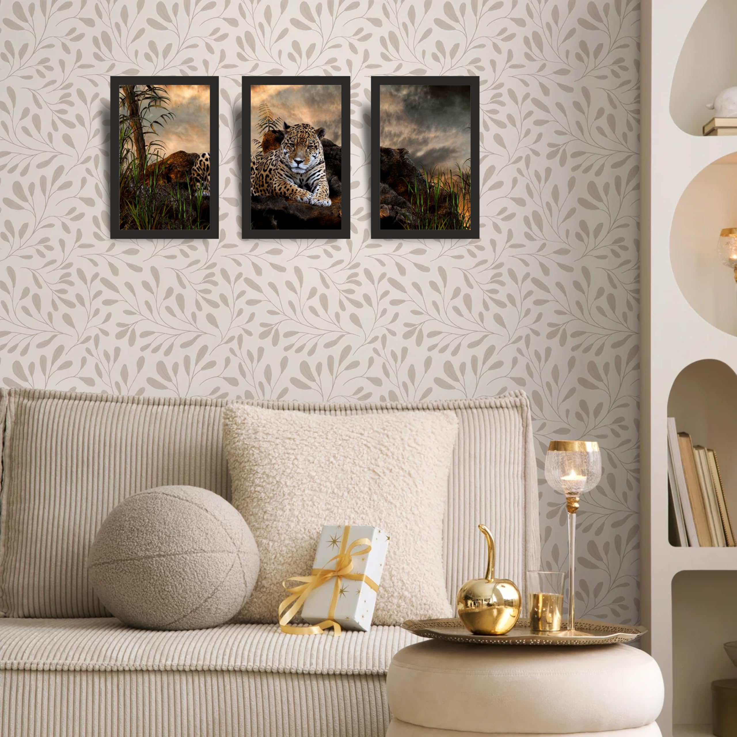 Leopard Wildlife Wall Art Frame Set of 3