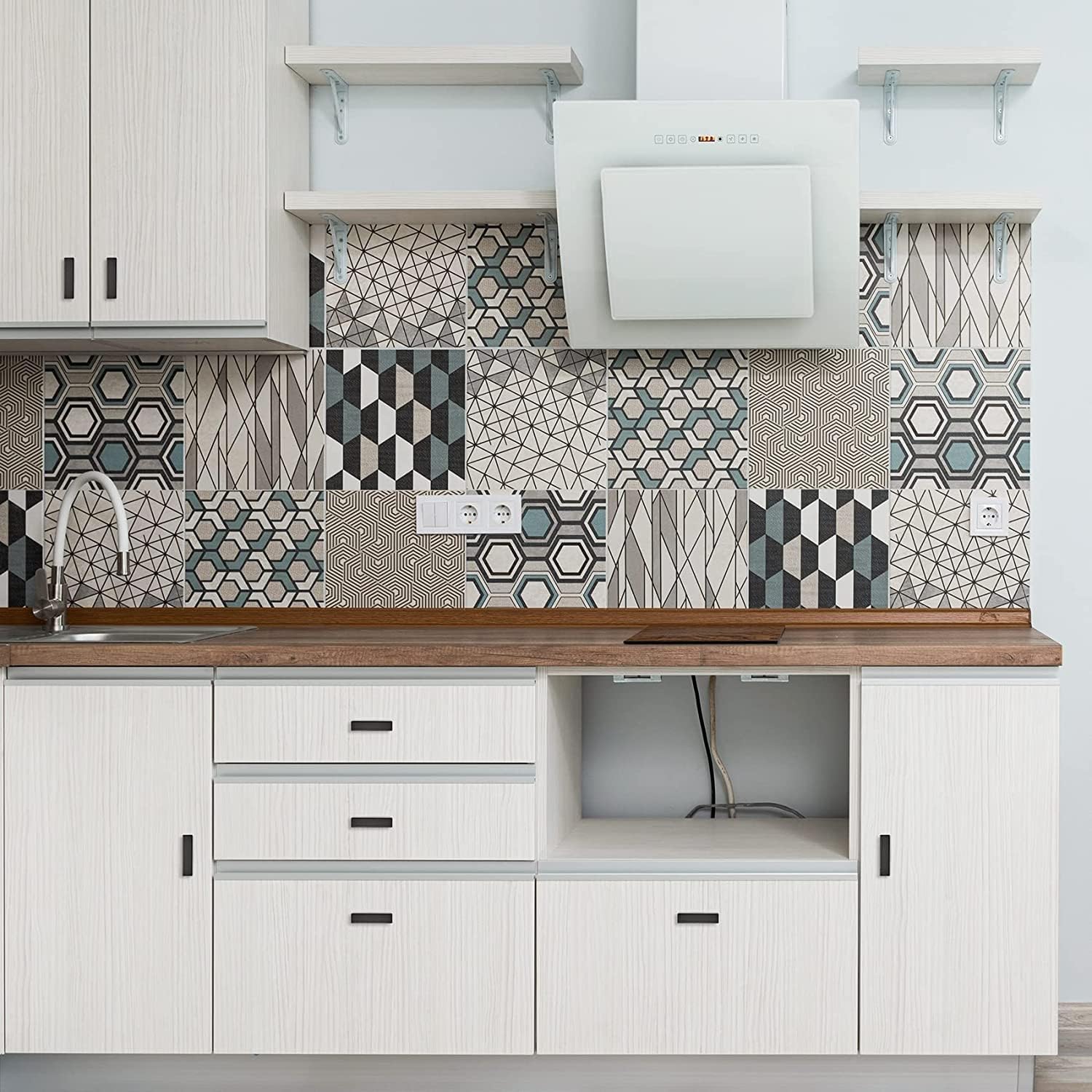 Ravinte 10 Pack Black Square Bar Cabinet Knobs 2 Inch Square Cabinet Pulls Matte Black Single Hole Kitchen Cabinet Handles