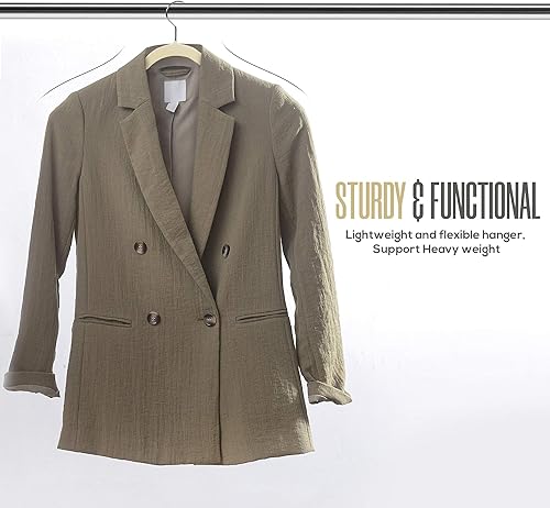 Miniatura 4 de Utopia Home Perchas de terciopelo de 100 unidades, perchas antideslizantes para ropa, perchas color marfil, perchas para trajes con gancho giratorio