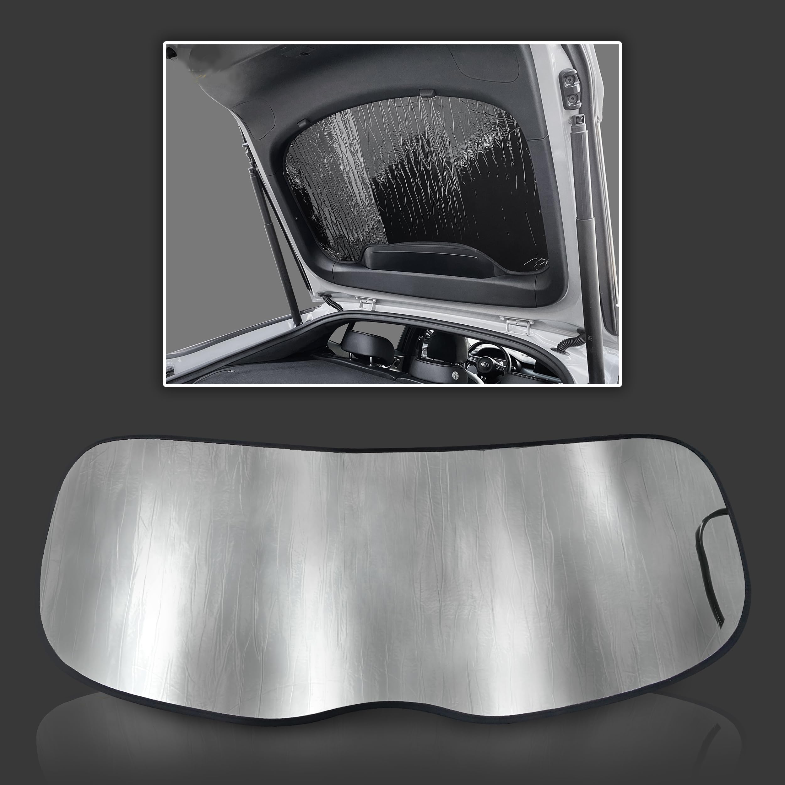 Custom Fit Rear Tailgate Window Reflective Sun Shade for 2018 2019 2020 2021 2022 2023 Kia Stinger Sedan, Insulated Window Sunshade Privacy Accessories Blockout UV Reflector Protection - Made in USA