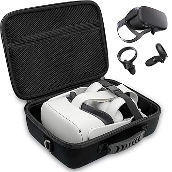 SKYWARDTEL Oculus Quest 2 Case, Travel Carrying Case for Oculus Quest & Oculus Quest 2 VR Gaming Headset and Controller Accessories Protective Storage Case with Shoulder Strap