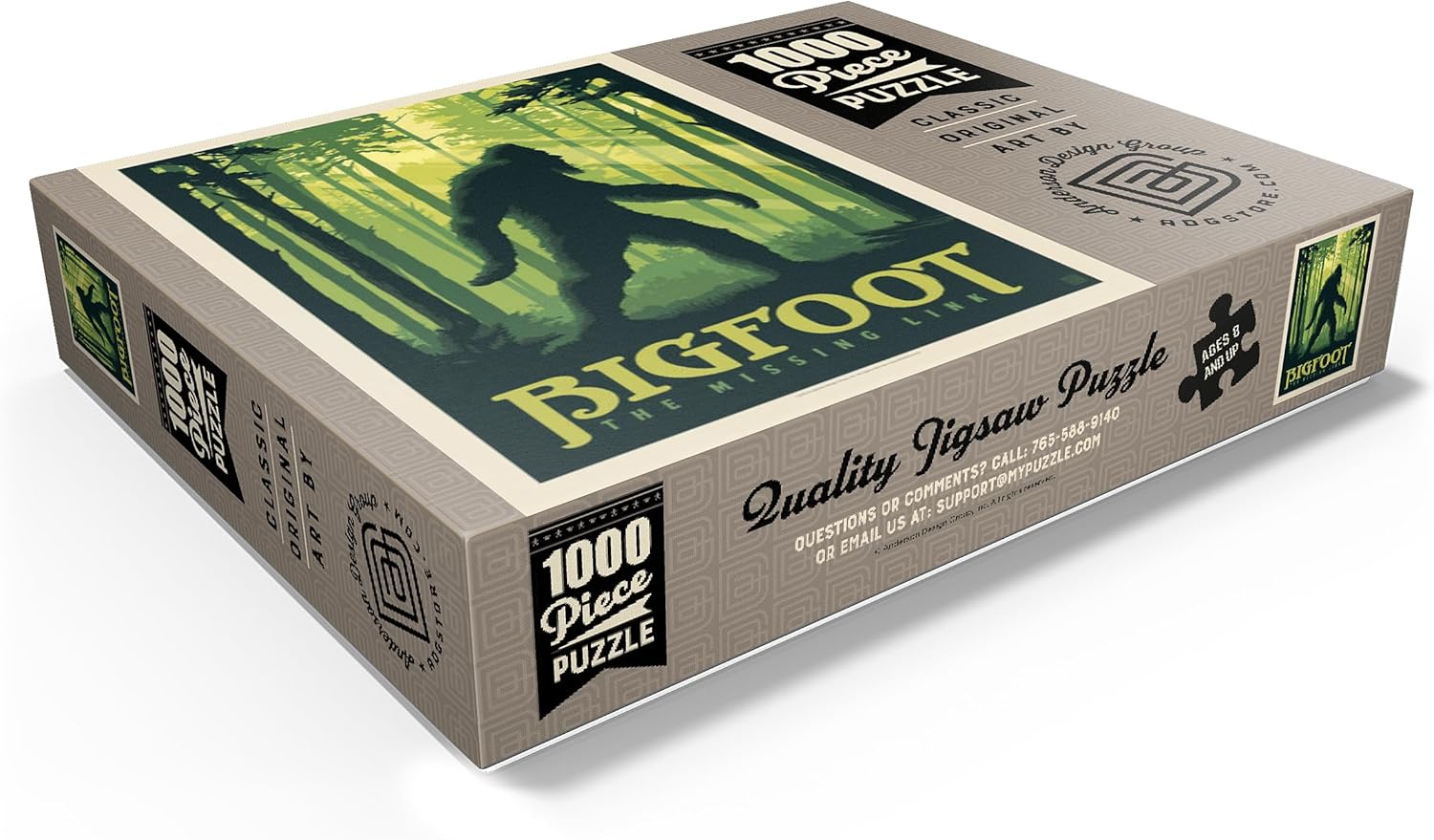 MyPuzzle Bigfoot: The Missing Link, Vintage Poster - Premium 1000 Piece Jigsaw Puzzle for Adults