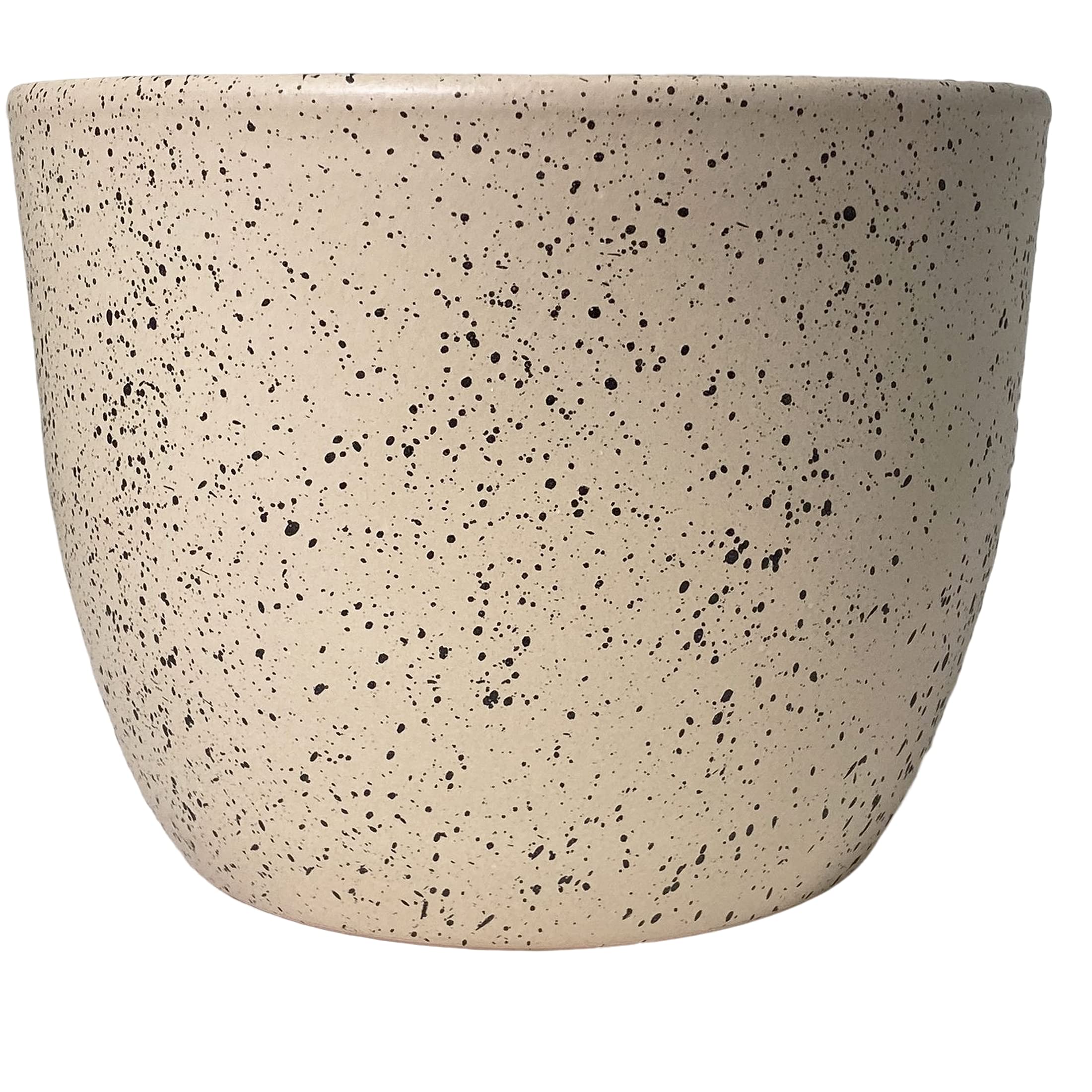 Meliflor Maceta de Cerámica Redonda 25X19CM Blanco Estrellado Duraderas y Resistentes - Decoración - Hogar y Jardín - Artesanalmente Fabricado en España