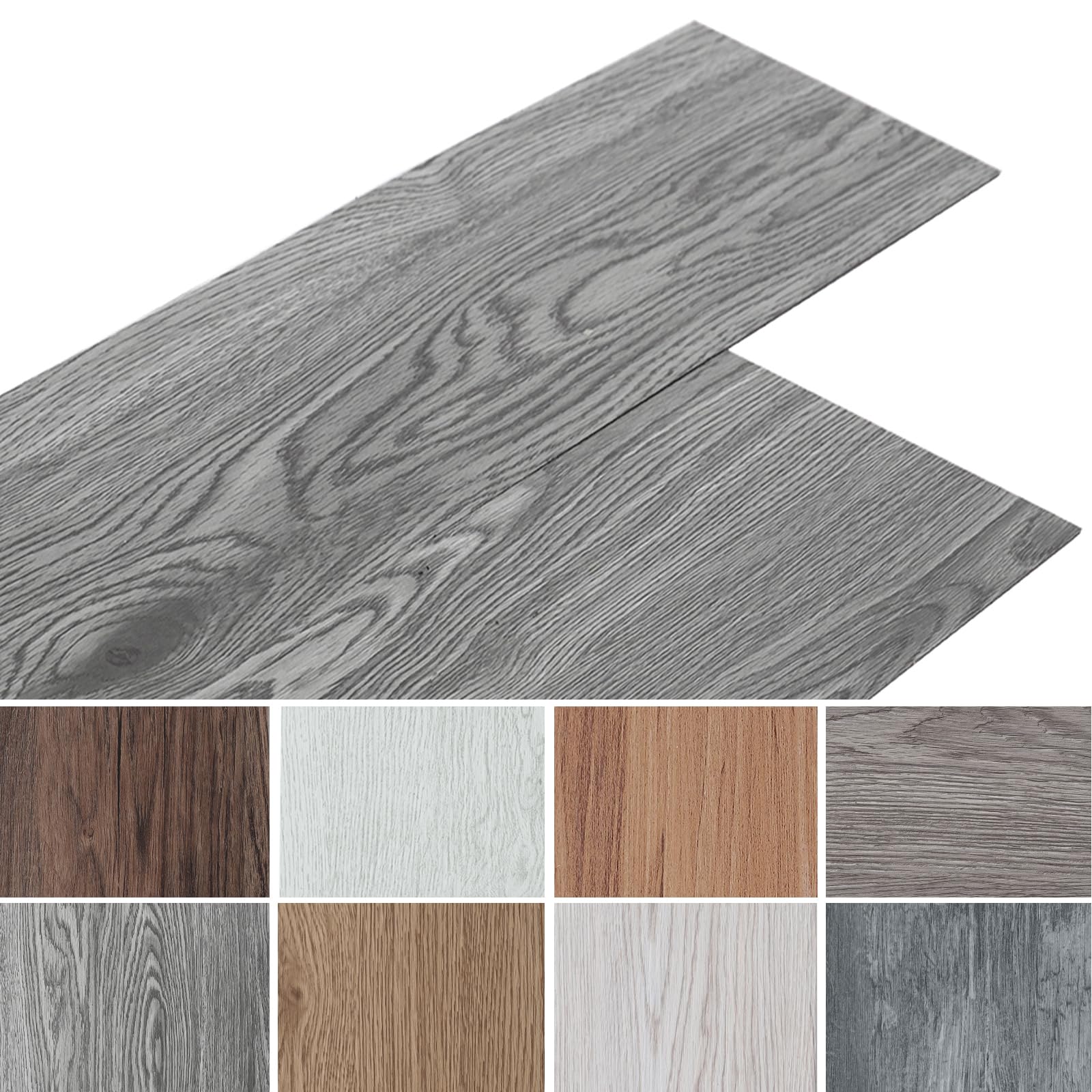 INMOZATA Suelo de PVC, 36 unidades, autoadhesivo, para suelo de vinilo, impermeable, para cocina, baño, casa, baldosa, 91,5 x 15,2 cm, gris