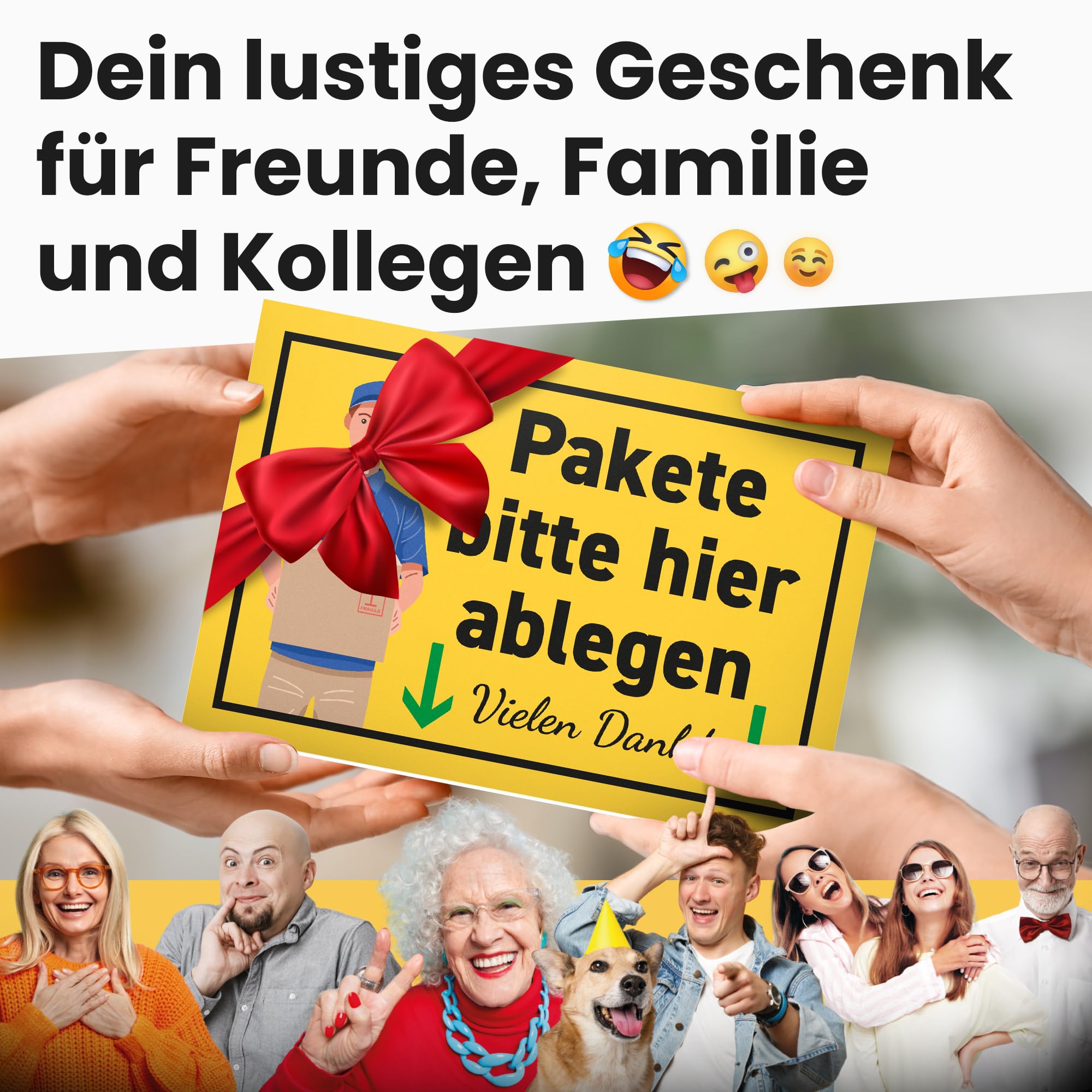 DankeDir! Packaged here, Plastic Sign 30 x 20 cm, Note Parcel Markers Postmen Delivery Drivers, Sign Parcel Shipments - Image 3