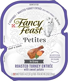 Purina Fancy Feast Gourmet Gravy Wet Cat Food, Petites Turkey & Sweet Potato Entree - 2.8 oz. Tub