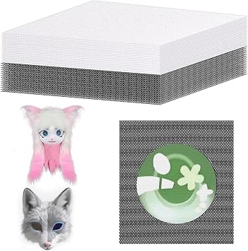 20 Pack 1mm PVC Plastic Eye Mesh Sheets 11.8" x 7.9" - Waterproof, Printable, for Fursuit Eye Making, Furry Cosplay Masks, Therian & Animal Costume DIY, Faux Fur Handicrafts