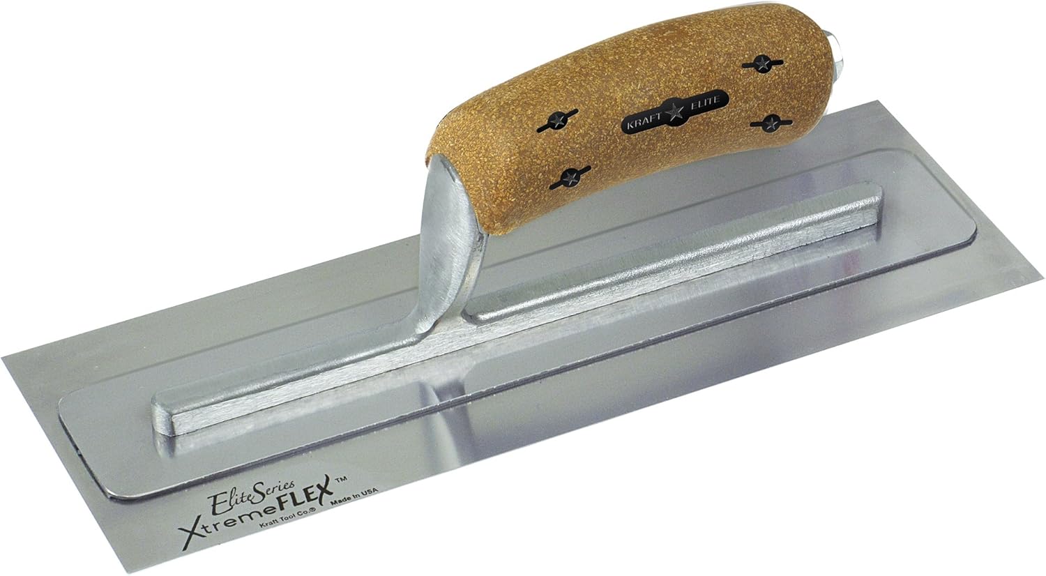 Kraft Tool PLE463K 13" x 4" Elite Series Five Star Trowel XtremeFLEX Stainless Steel Trowel with Cork Handle (1 per Pack)