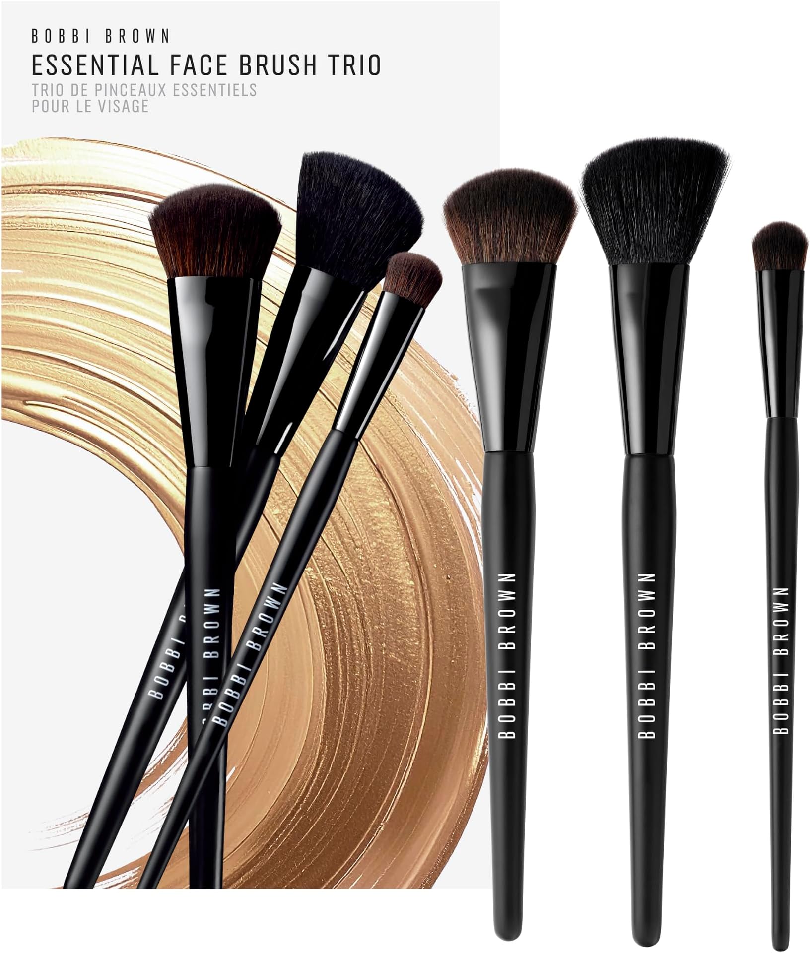 Bobbi Brown Essential Face Brush Trio | Includes Concealer, Soft Focus Foundation, and Angled Face Brush