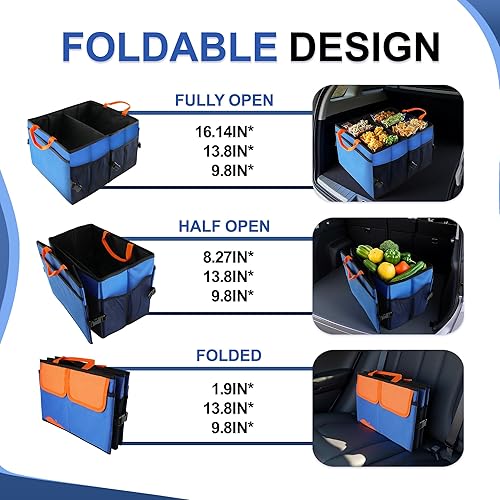 Miniatura 7 de Organizador de maletero de automóvil, organizador plegable de múltiples compartimentos y almacenamiento, accesorios para camiones y automóviles para