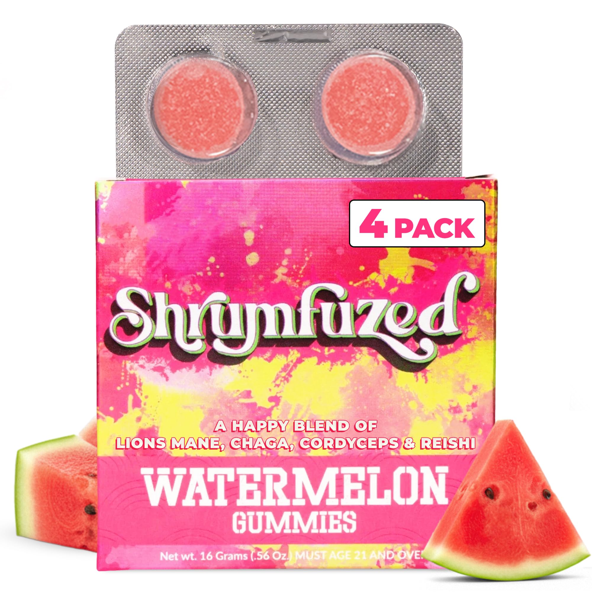 Shrumfuzed Mushroom Gummies, Watermelon (4 Count)