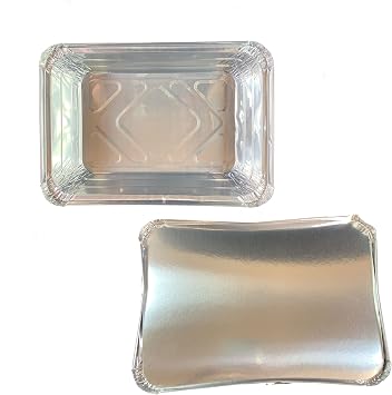 2.25LB Aluminum Foil Pans with Lids Food Containers Disposable Easy Pack of 20 Sets