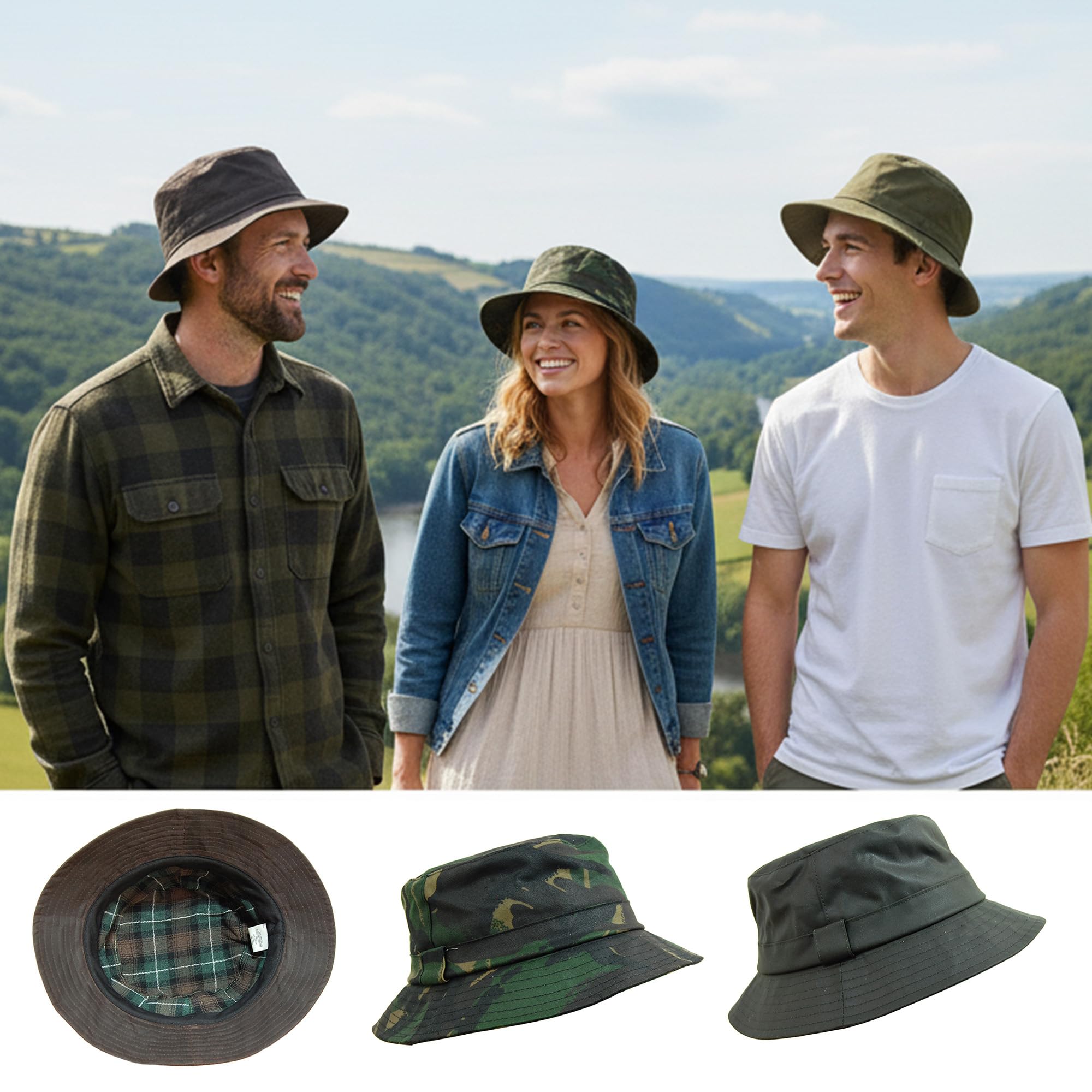 B26 cappello da pescatore in cotone cerato