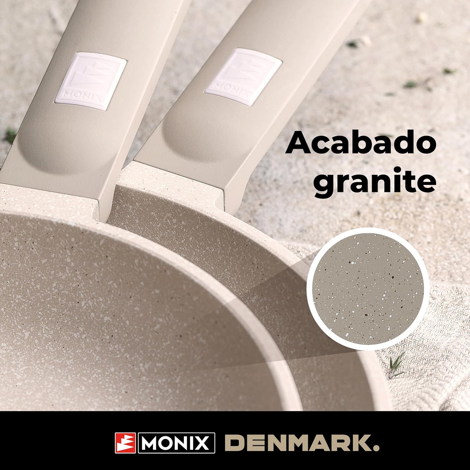 MONIX Denmark | 10 Piece Cookware Set, Cast Aluminium with Non-Stick, Suitable for All Types of Cookers Including Induction