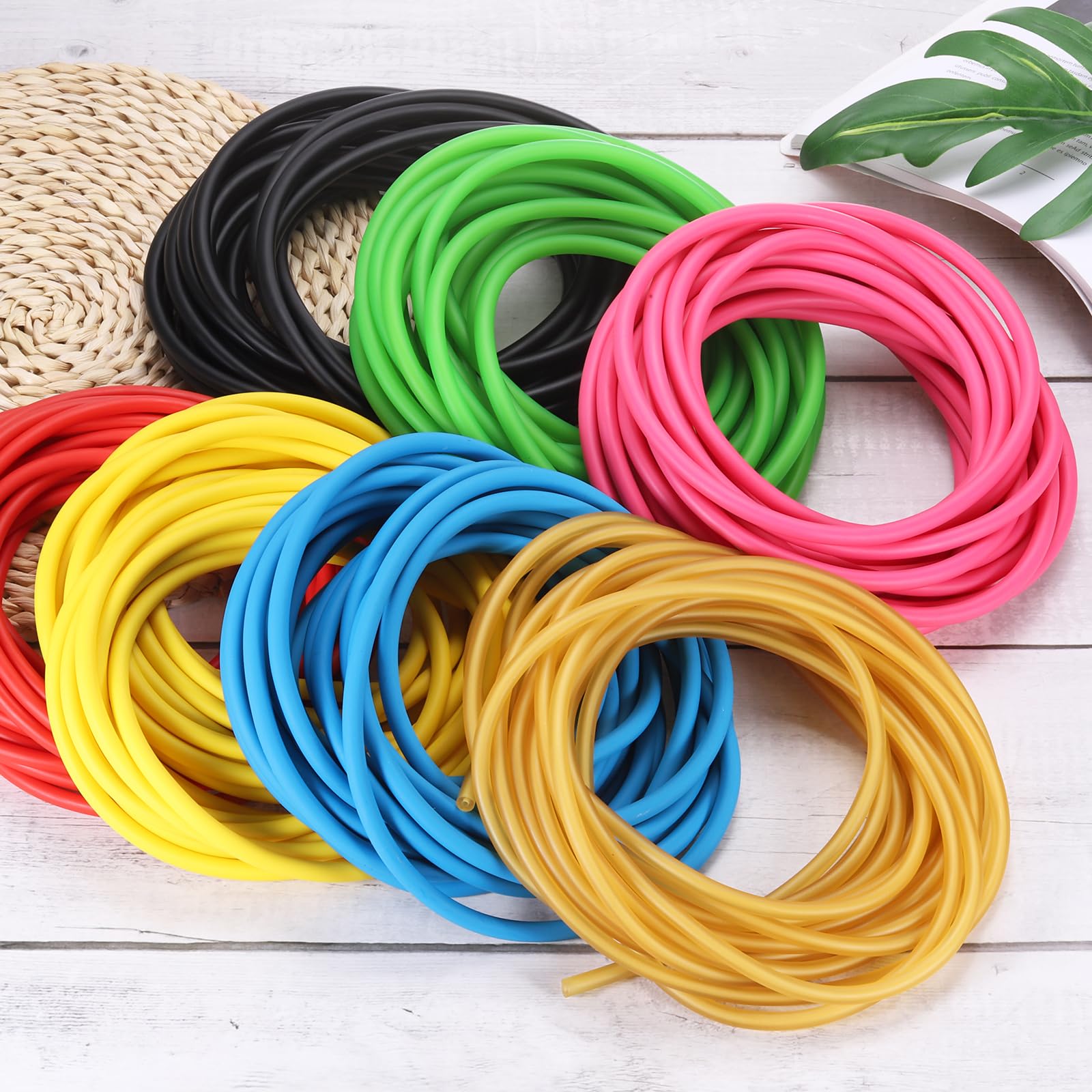 PATIKIL Bandas de Goma para Tirachinas de Látex Natural, 3/16" x 1/4", 26 Pies (8 Metros), Rojo Rosa