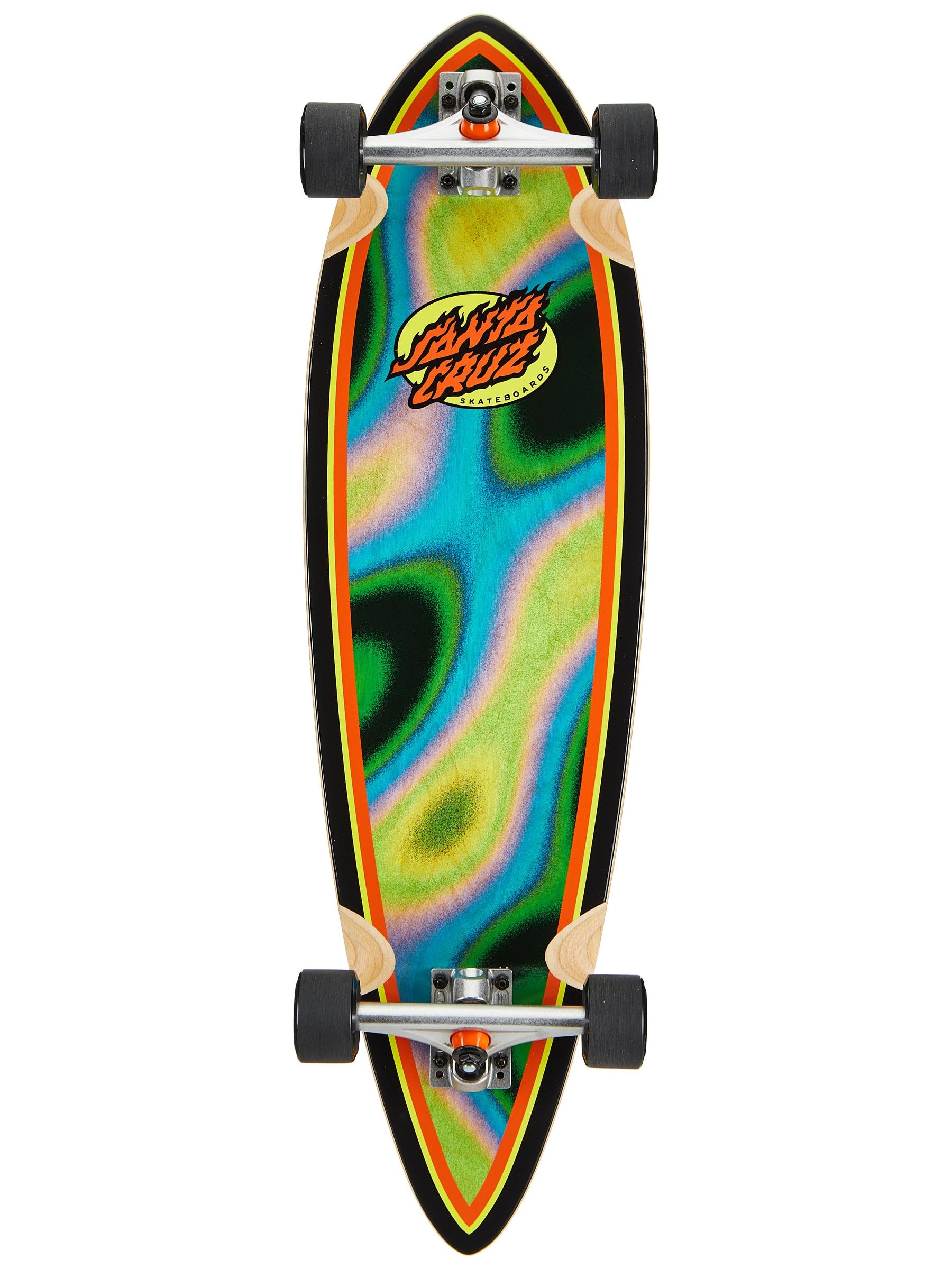 Santa Cruz Oval Flame Lava Dot 9 20in x 33in Pintail Skateboard Cruzer