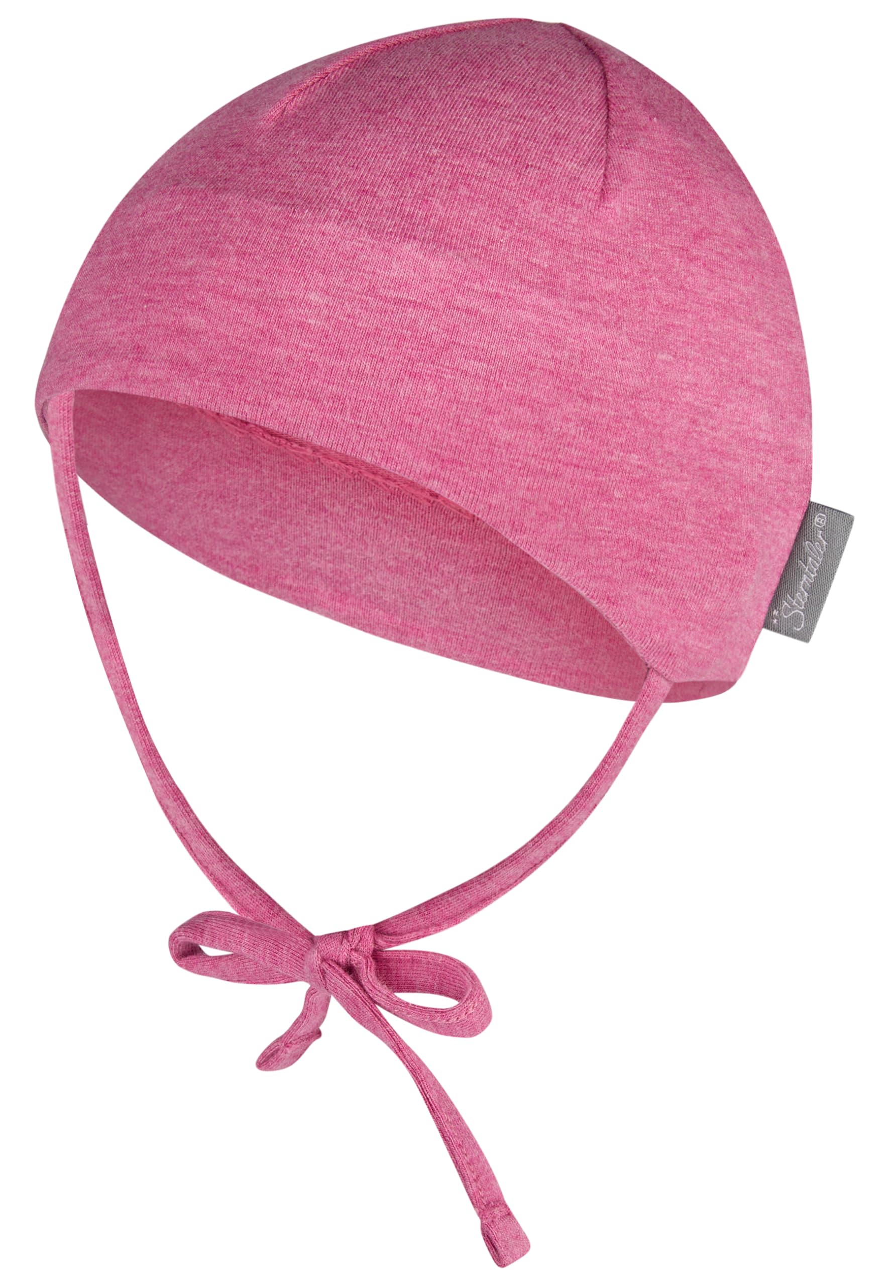 Sterntaler OCS Beanie Melange – Unisex Baby Mütze mit angeschnittenen Ohrenklappen & Bindeband – aus Melange-Singlejersey (Bio), doppellagig – Übergangsmütze ab Geburt – Tintenblau, Gr. 37