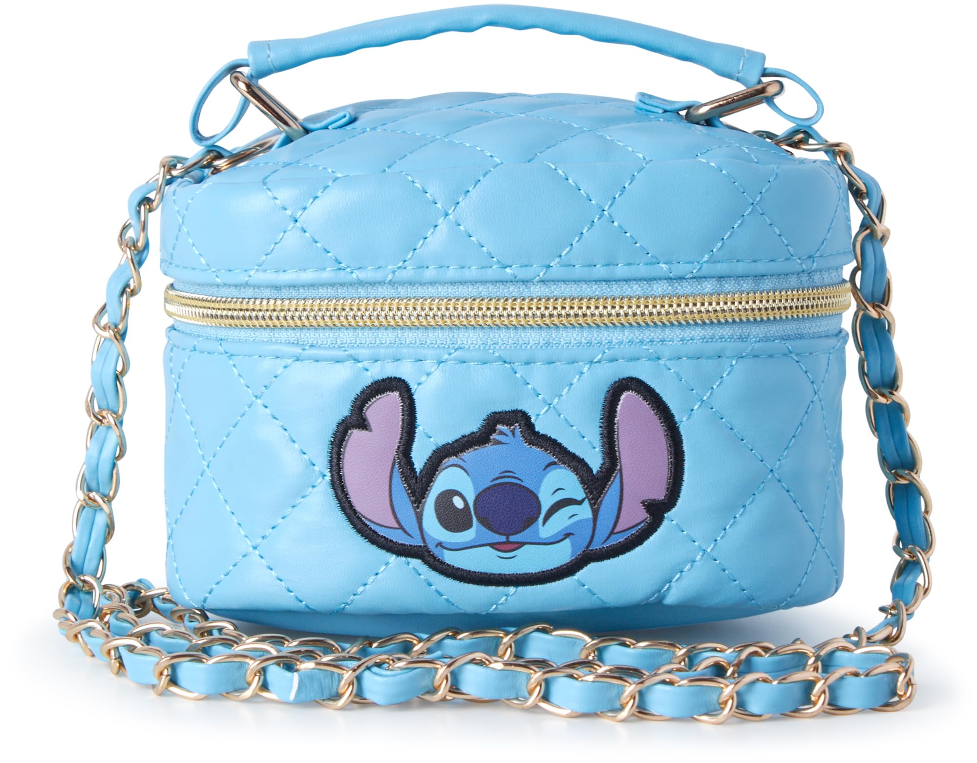 Fast Forward Disney Stitch Crossbody Bag - Stitch Quilted Purse Mini Cross Body Bag for Girls w/Handle & Shoulder Strap, Size One Size, Stitch Blue