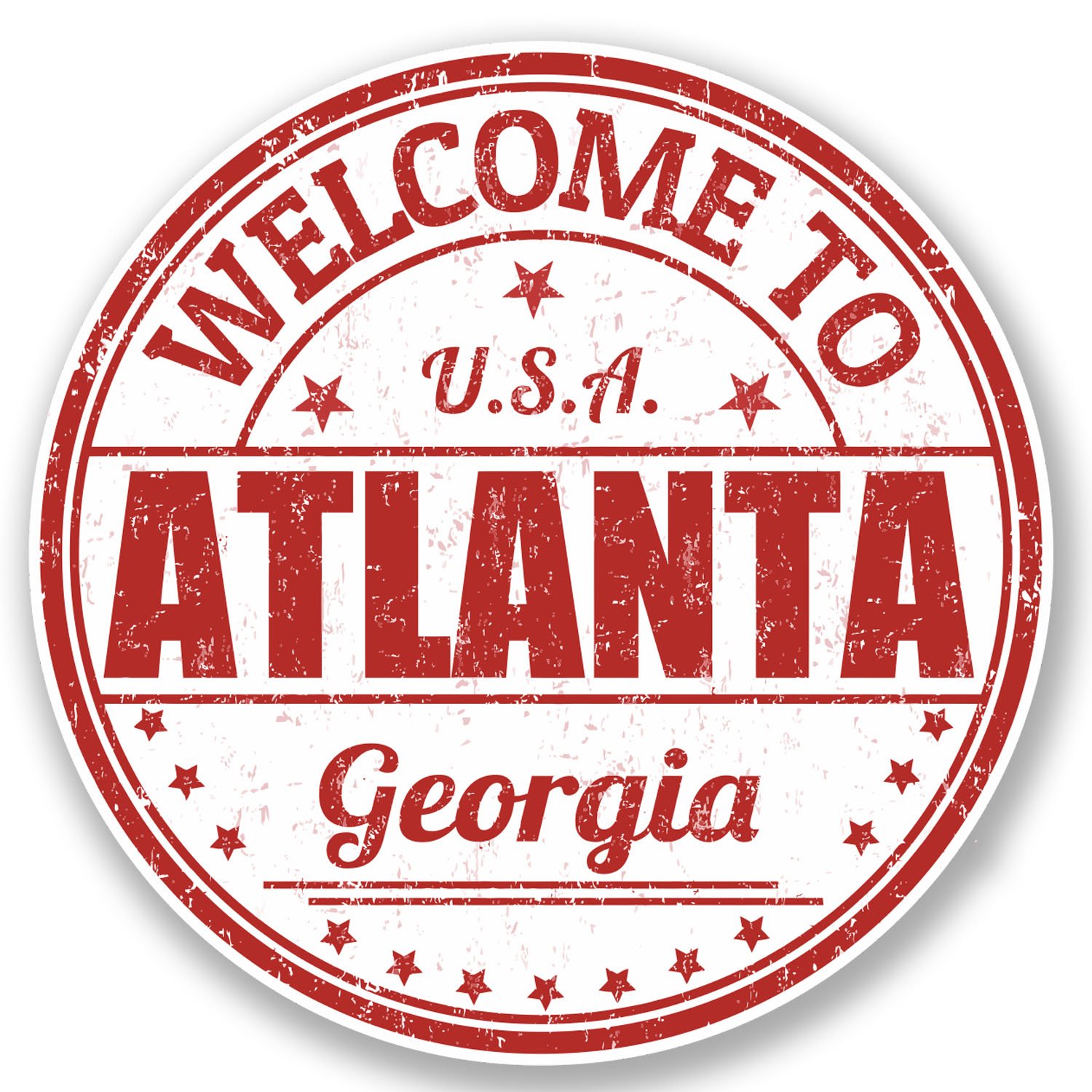 Destinationvinyl Multi 2 X 10Cm Atlanta Usa Vinyl Sticker Bike Laptop Car Travel Luggage Tag Gift #5211 (10Cm X 10Cm)