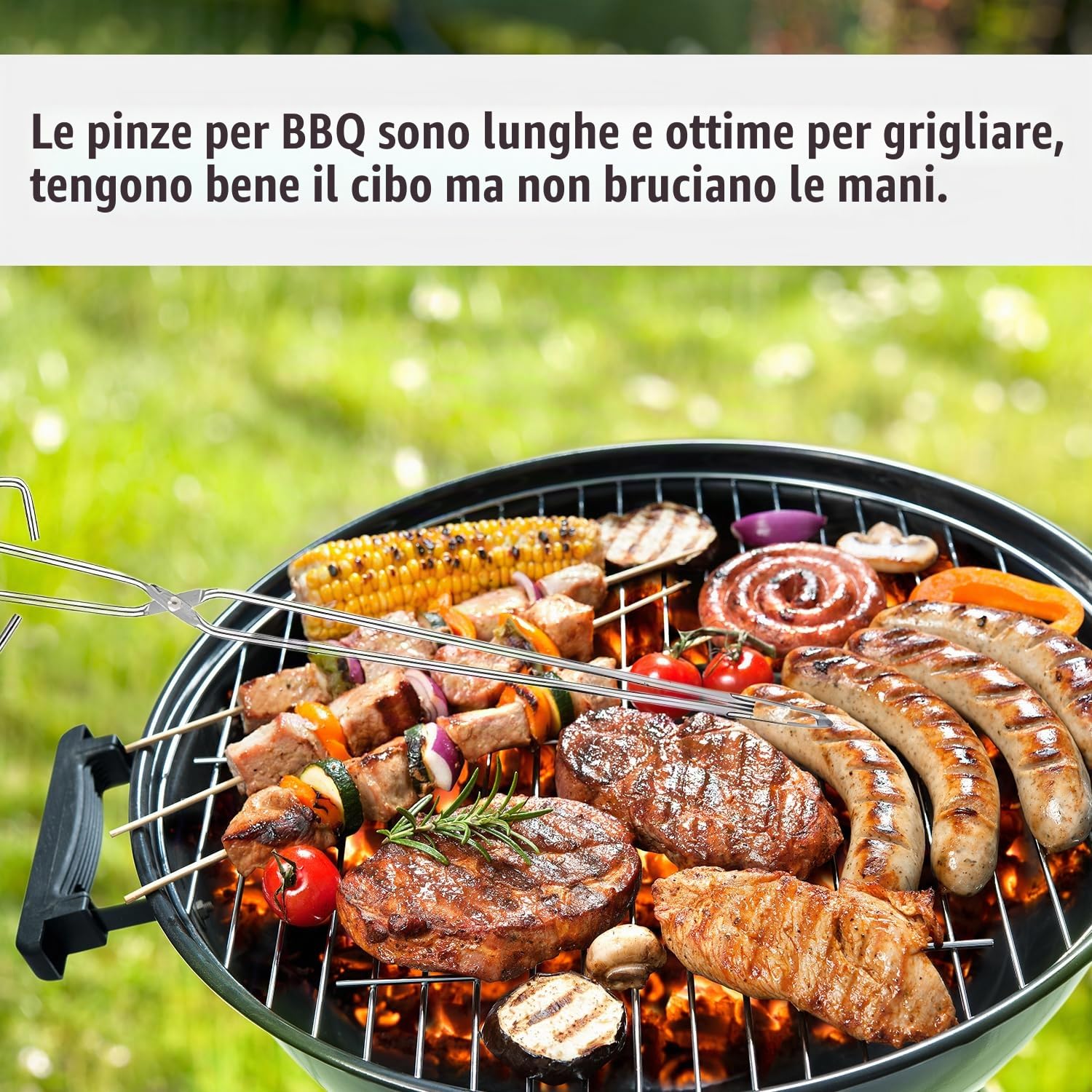 Tissting Pinze per Forbici Extra Lunghe, Pinze per Barbecue da Esterno in Acciaio Inossidabile da 55 Cm, Pinze per Forbici da Cucina Lunghe, Pinze per Legna da Ardere con Pinze per Carbone