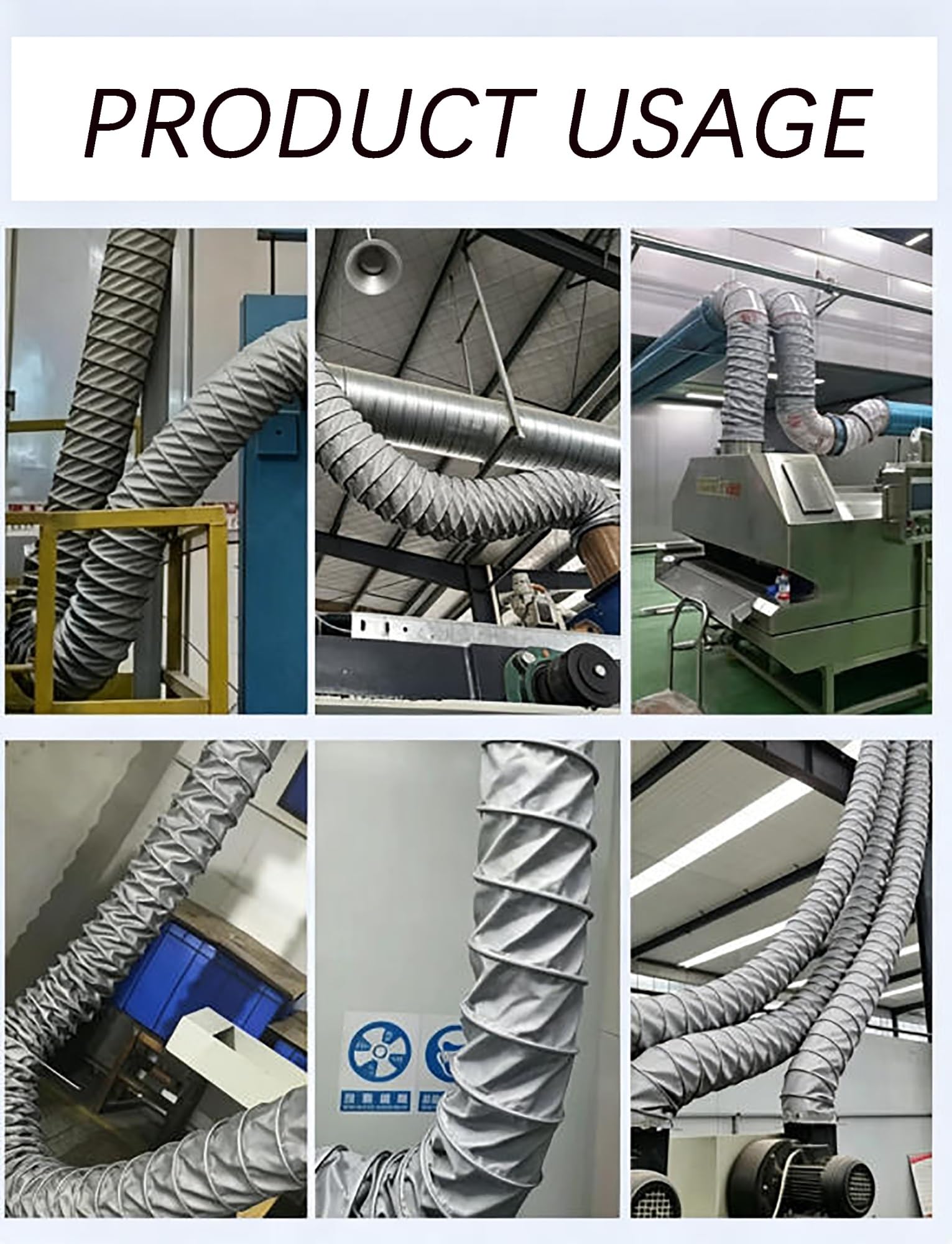 Manguera de ventilación resistente al calor, conducto flexible para escape de humo de caldera industrial, extracción de humos de soldadura, transferencia de aire, 5 m de longitud, 18 cm de diámetro