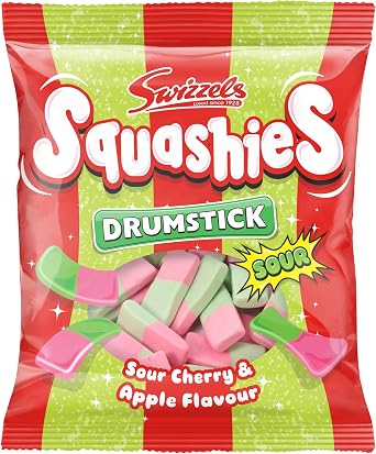 Swizzels Squashies Sour Apple and Cherry Flavour Sweets - Single Pack 120g