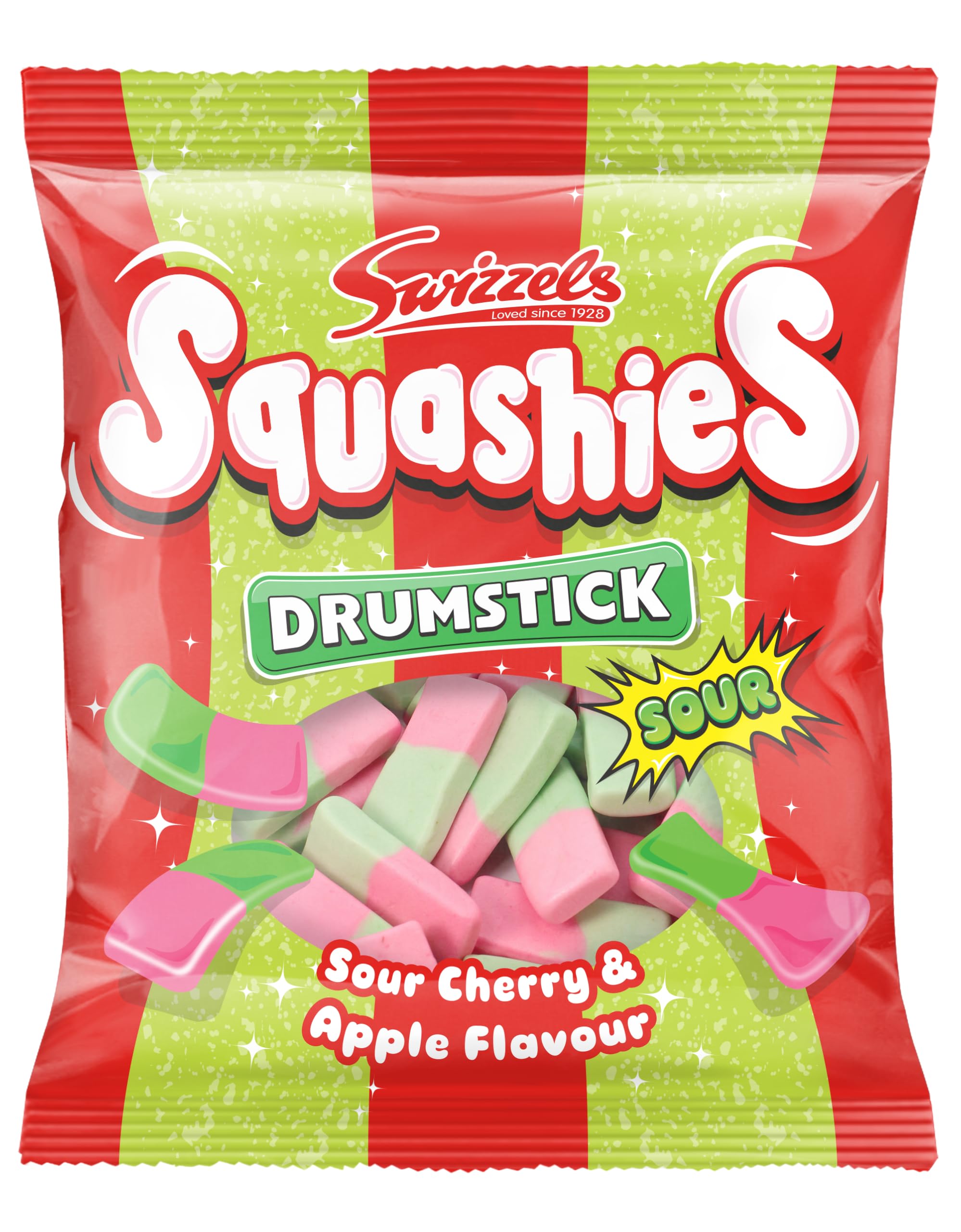 Swizzels Squashies Sour Apple and Cherry Flavour Sweets - Single Pack 120g