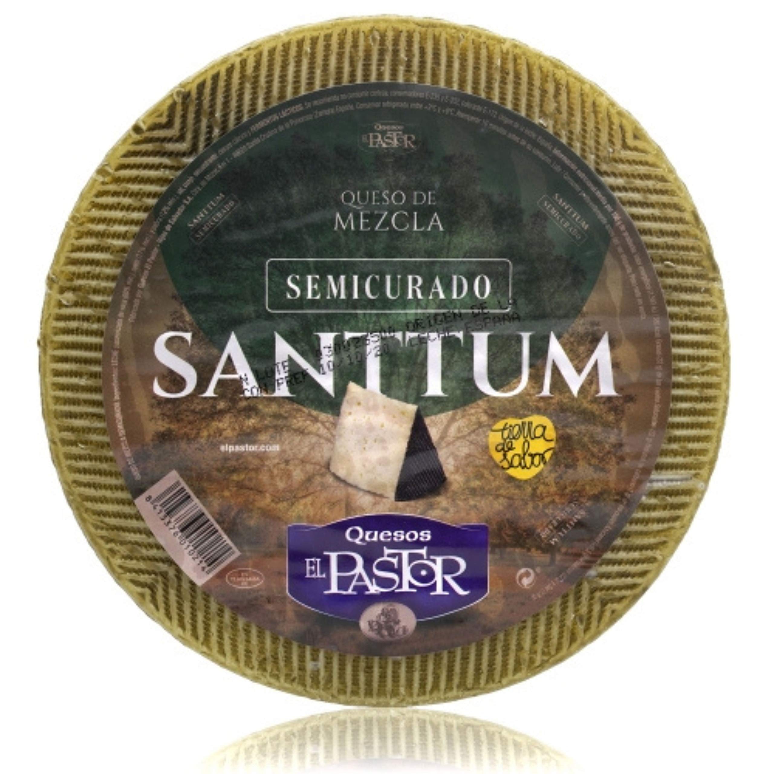 Queso Mezcla Semicurado Santtum - Medio Queso Peso Aproximado 1500 gramos - Queso Semicurado con un Sabor Intenso Apreciado por Todos los Paladares - Queso Semicurado de Mezcla