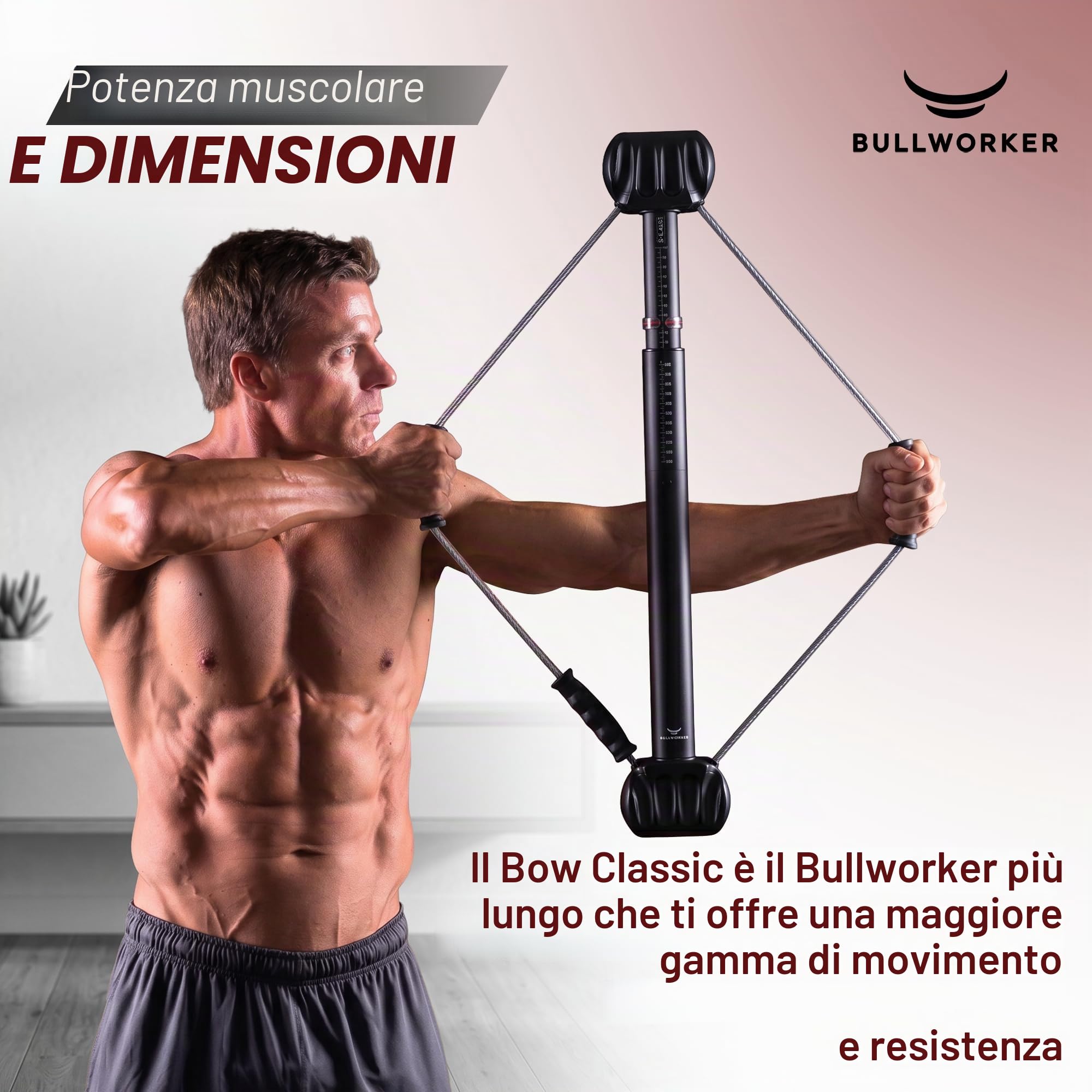 Bullworker Power Pack - Attrezzo per esercizi isometrici – Bow Classic 91,4 cm, arco in acciaio 50,8 cm e cinghie ISO-FLO per allenamento in sospensione, palestra a casa per uomini e donne