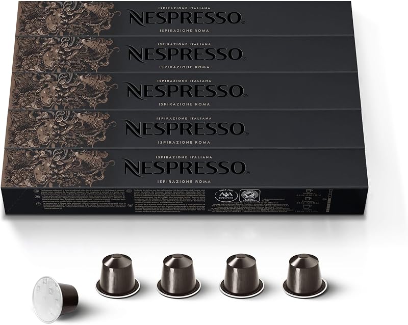 Nespresso Original, Roma, tostado medio, 50 cápsulas de espresso | Cápsulas Pack de 1 Café