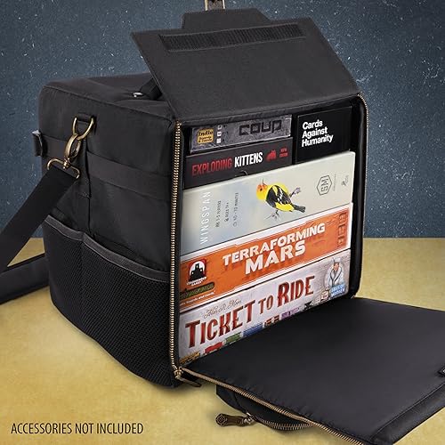 Miniatura 4 de ENHANCE Bolsa de hombro para juegos de mesa, almacenamiento reforzado para juegos de mesa con correa acolchada para el hombro y bolsillos para