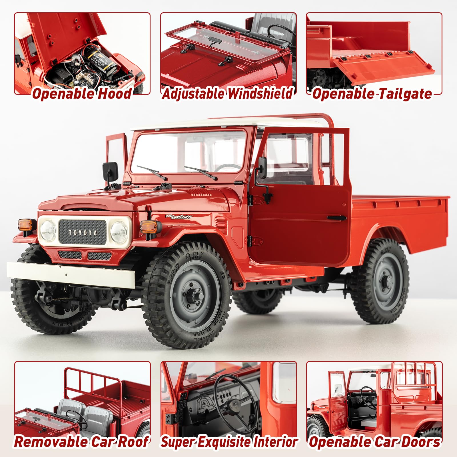 BEEZRC FMS 1/12 RC Crawler Toyota FJ45 Official RTR Green 2.4GHz