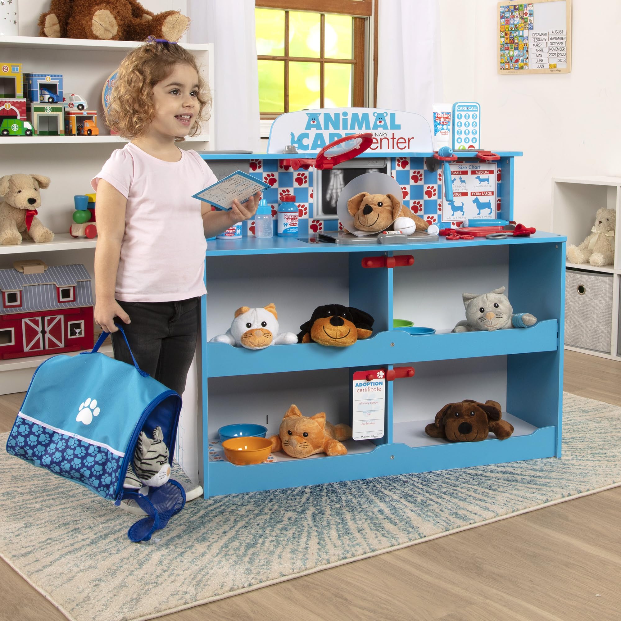 Melissa & Doug - Tierpflege Station - großes Spielset mit umfangreichem Zubehör für realistisches Rollenspiel, für Kinder ab 3 Jahren