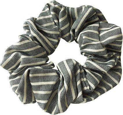 ダークグレー ストライプ柄 シュシュ ダークグレー ストライプ柄 シュシュ グレー×ブラックストライプ