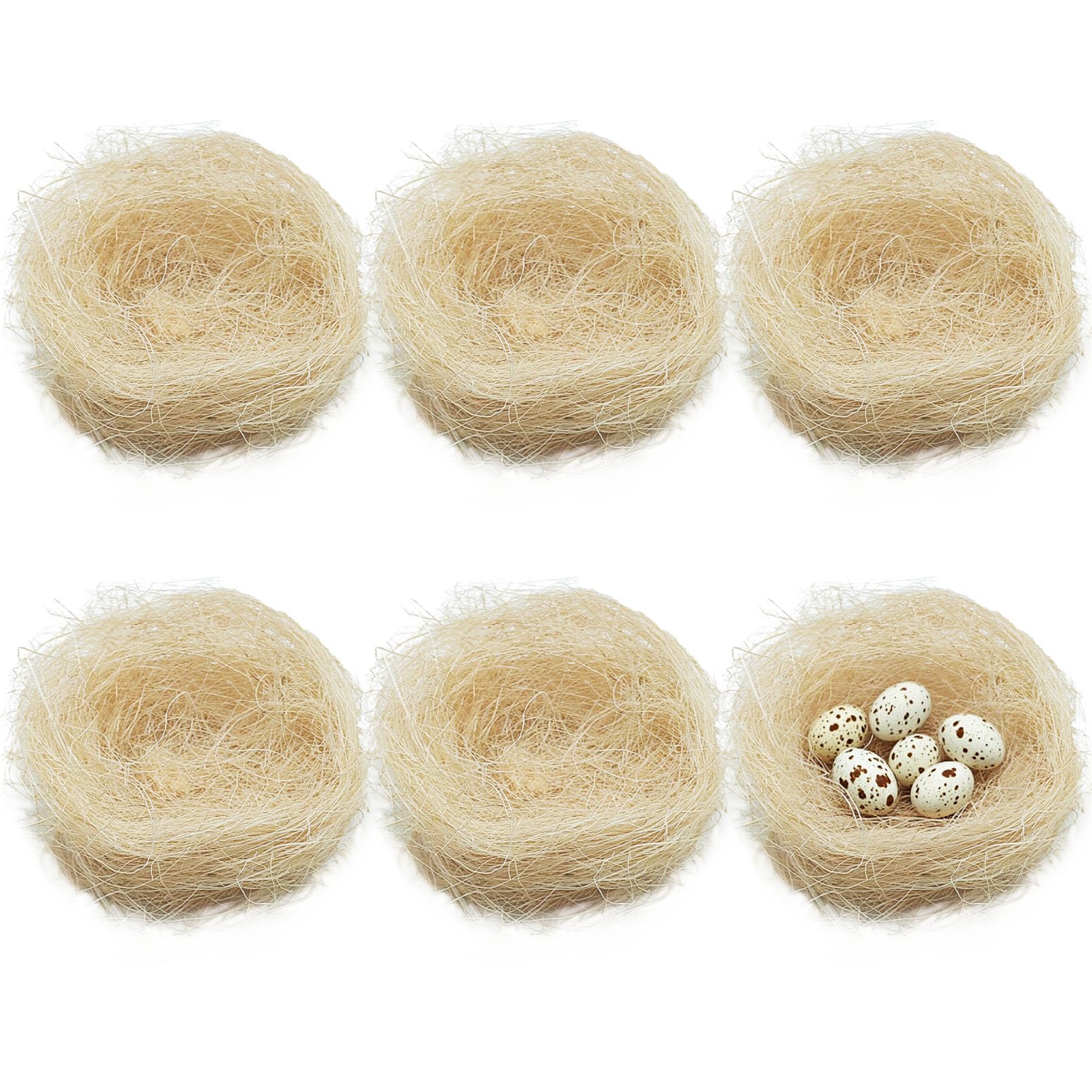 kathson Bird Nesting Materials Coconut Fiber Bird Nest Bedding Material Warm and Breathable Linen Silk for Bird Small Animals (6 Pack)