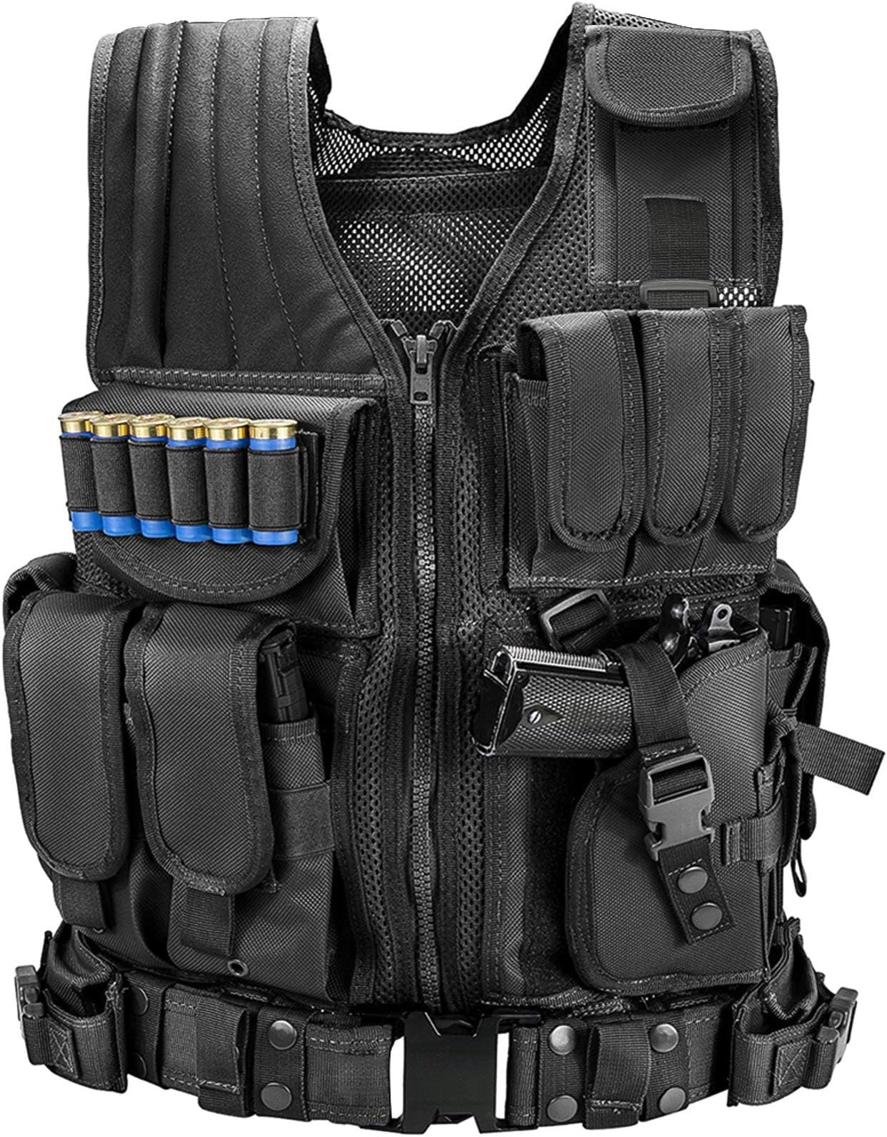 Marmot Tactical Vest Durable Mesh Vest with Detachable Belt & Holster for Subcompact/Compact/Standard Pistol
