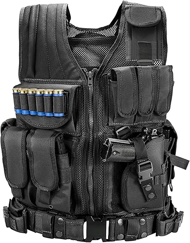 Marmot Chaleco táctico Chaleco de malla duradero con cinturón desmontable y funda para pistola subcompacta/compacta/estándar