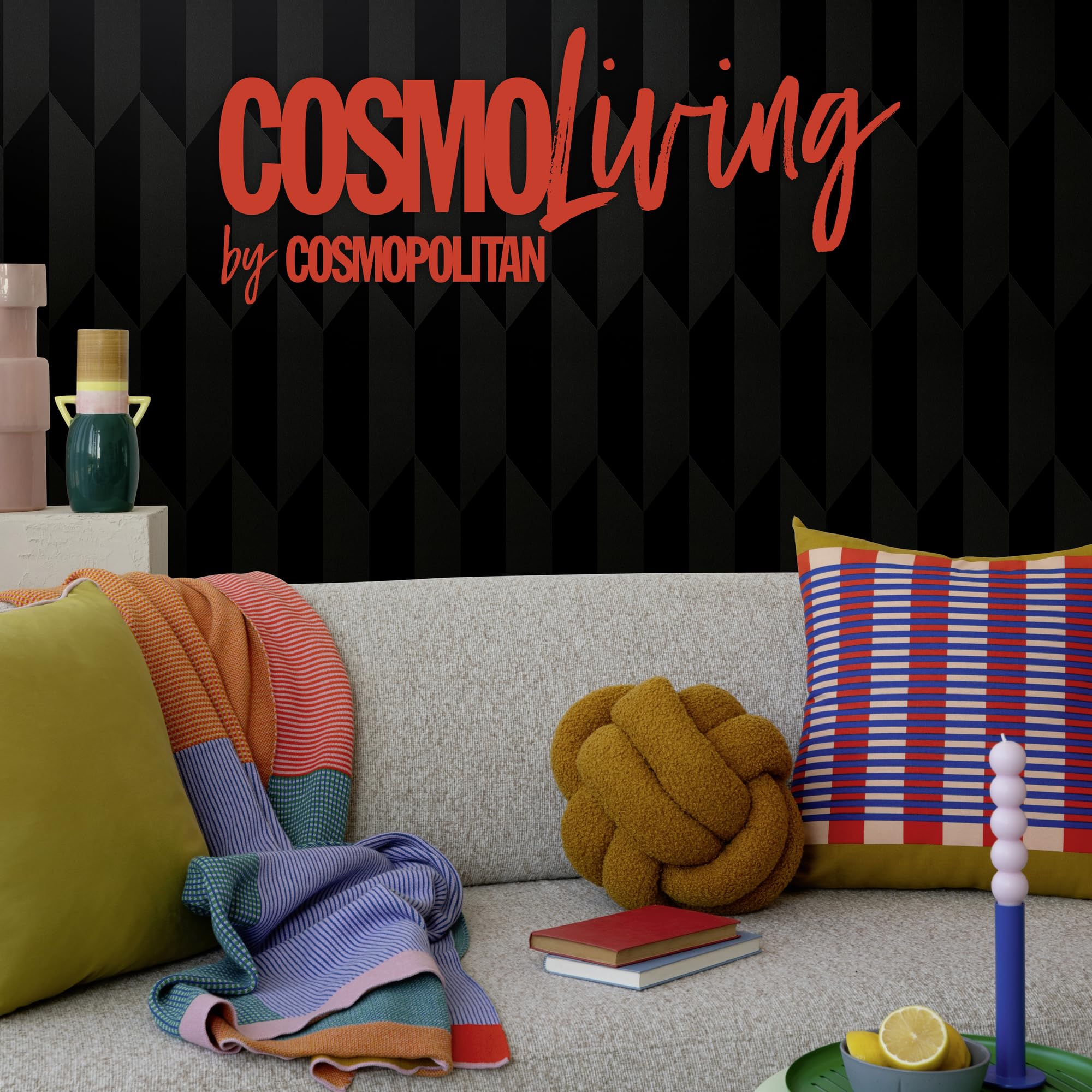 Livingwalls papier peint intissé à motif géométrique noir métallisé – papier peint graphique moderne 10,05 m x 0,53 m de COSMOPOLITAN – 790868