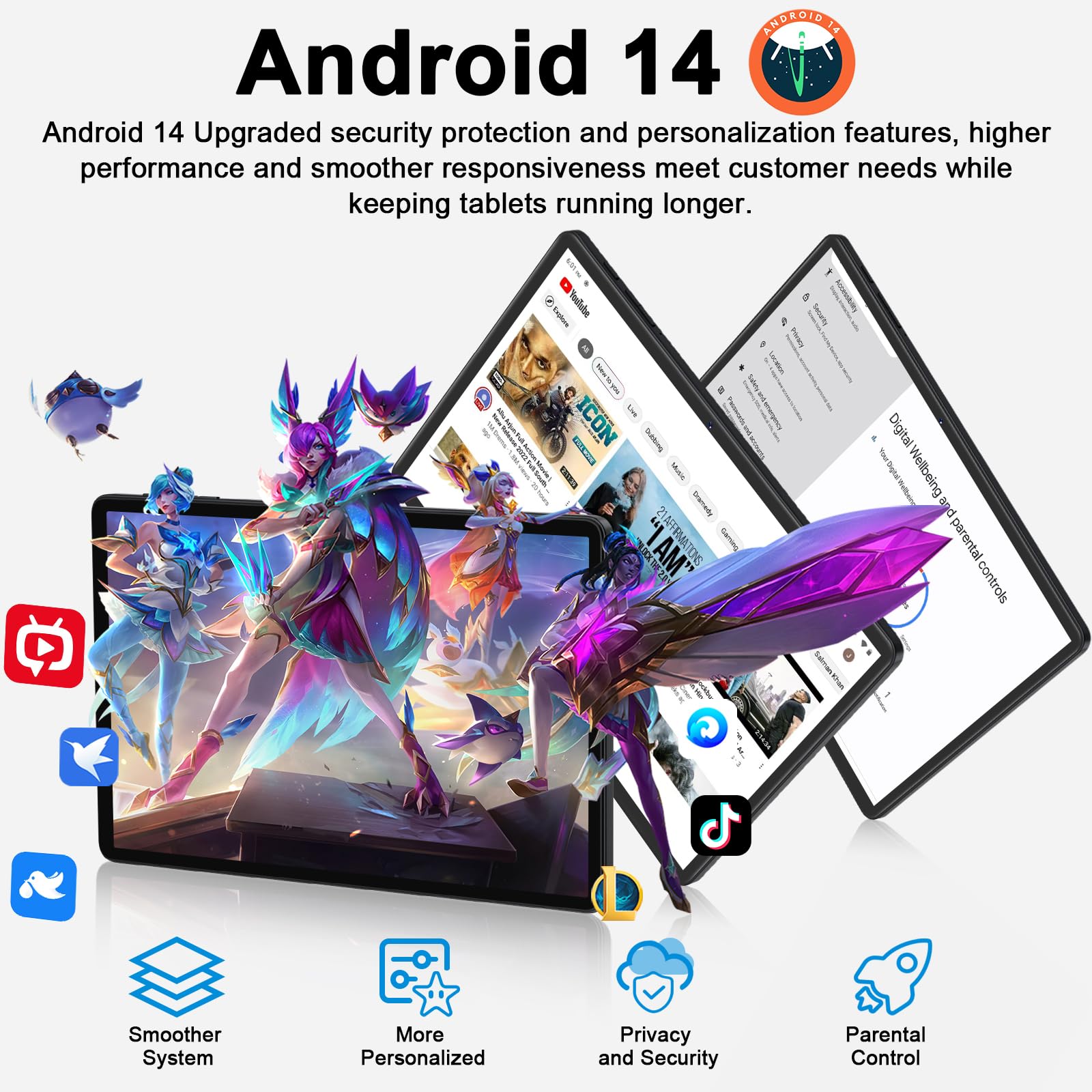Amazon.com : Android 14 Tablet 11 Inch Tablets, 24GB RAM 256GB ROM 