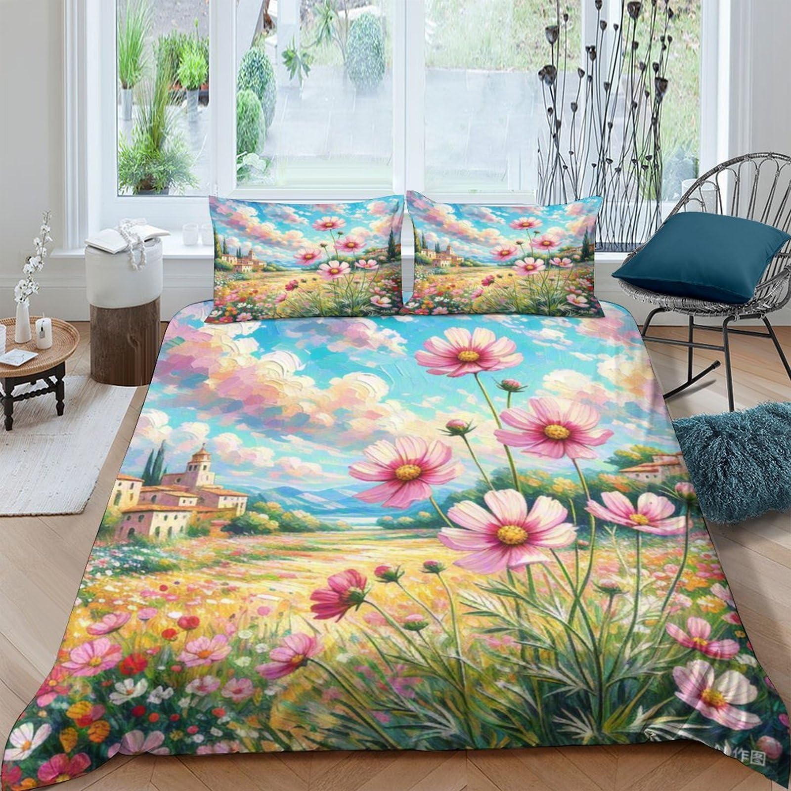 Housse de couette cosmos imprimée 3D king pour éliminer la corvée du lit grâce au zip