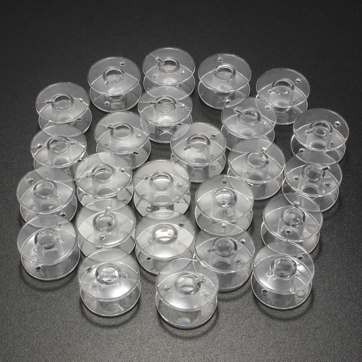 Generic 25Pcs Clear Sewing Machine Spools Bobbins Fit Brother Janome Singer