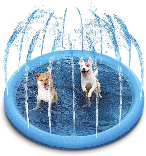 Almohadilla de salpicaduras para mascotas, tapete de juego acuático al aire libre con respaldo antideslizante, almohadilla inflable con sistema de