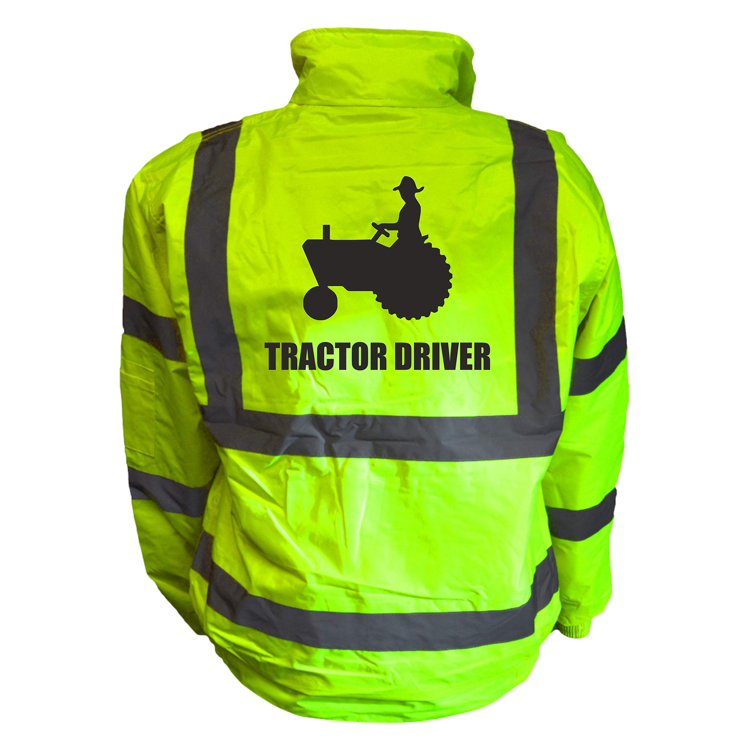 Tractor Driver Kids Hi Vis Yellow Bomber Jacket, Reflective High Visibility Safety Childs Coat, By Brook Hi Vis, Small 4-6 Years